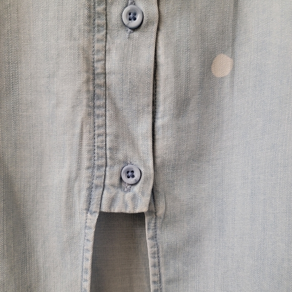 Anthropologie Cloth & Stone Polka Dot Chambray Button Back Tank Top Size Medium - Picture 6 of 7